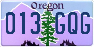 OR license plate 013GQG