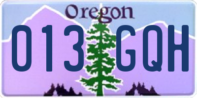 OR license plate 013GQH