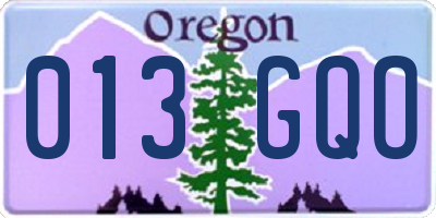 OR license plate 013GQO