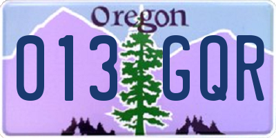 OR license plate 013GQR