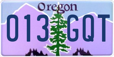 OR license plate 013GQT