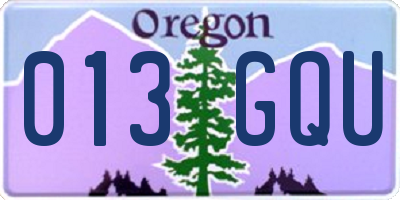 OR license plate 013GQU
