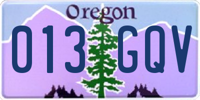 OR license plate 013GQV
