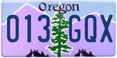 OR license plate 013GQX