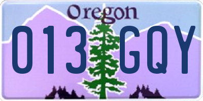 OR license plate 013GQY