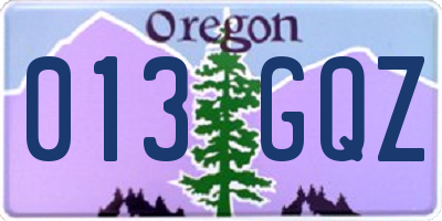 OR license plate 013GQZ