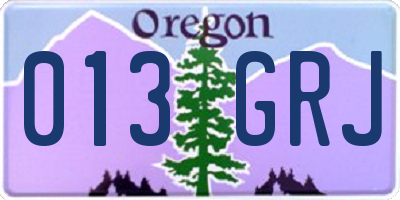 OR license plate 013GRJ