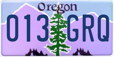 OR license plate 013GRQ