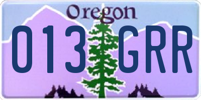 OR license plate 013GRR