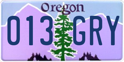 OR license plate 013GRY