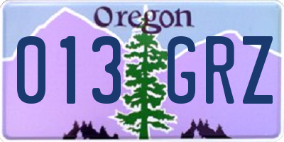 OR license plate 013GRZ