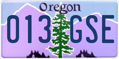 OR license plate 013GSE