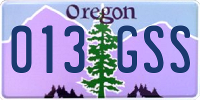 OR license plate 013GSS