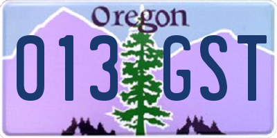 OR license plate 013GST
