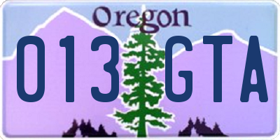 OR license plate 013GTA