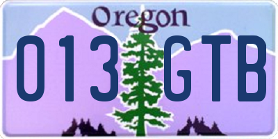 OR license plate 013GTB