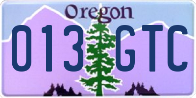 OR license plate 013GTC