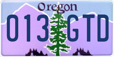 OR license plate 013GTD
