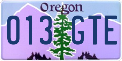 OR license plate 013GTE
