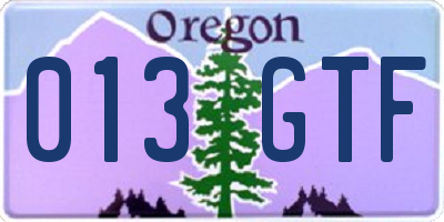 OR license plate 013GTF