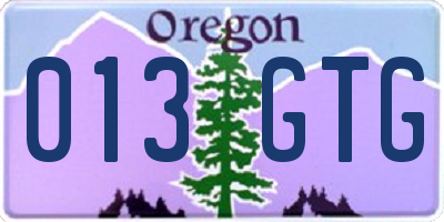 OR license plate 013GTG