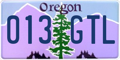 OR license plate 013GTL
