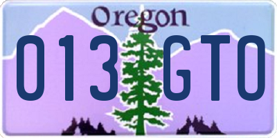 OR license plate 013GTO