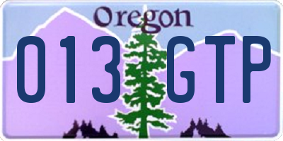 OR license plate 013GTP