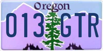 OR license plate 013GTR