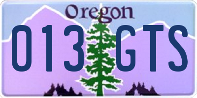 OR license plate 013GTS