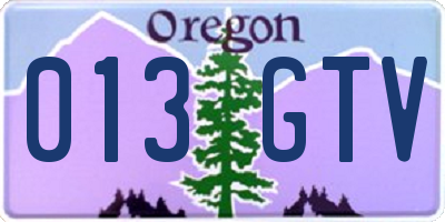 OR license plate 013GTV