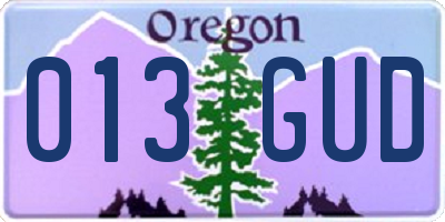 OR license plate 013GUD