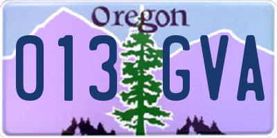 OR license plate 013GVA