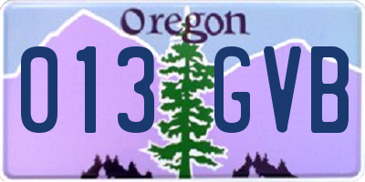 OR license plate 013GVB