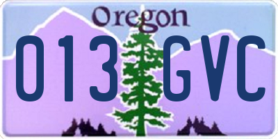 OR license plate 013GVC
