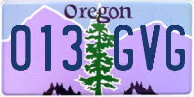 OR license plate 013GVG