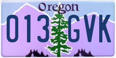 OR license plate 013GVK