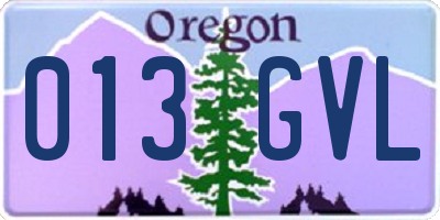 OR license plate 013GVL