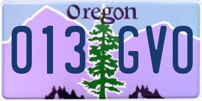OR license plate 013GVO