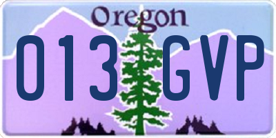 OR license plate 013GVP