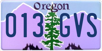 OR license plate 013GVS