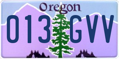 OR license plate 013GVV