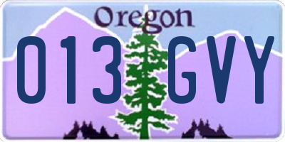 OR license plate 013GVY