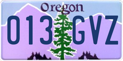 OR license plate 013GVZ