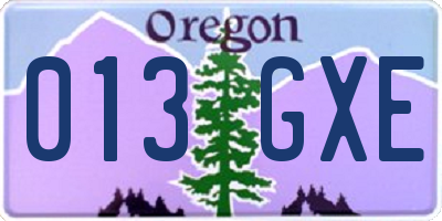 OR license plate 013GXE