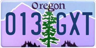 OR license plate 013GXT