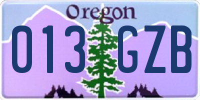 OR license plate 013GZB