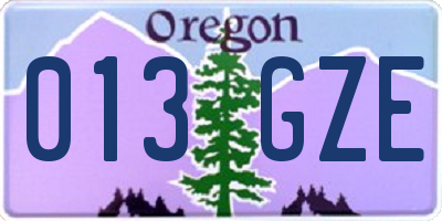 OR license plate 013GZE