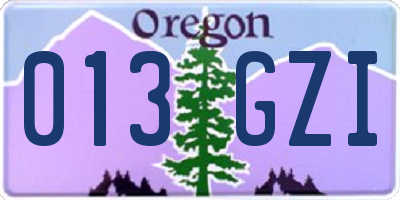OR license plate 013GZI
