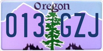 OR license plate 013GZJ